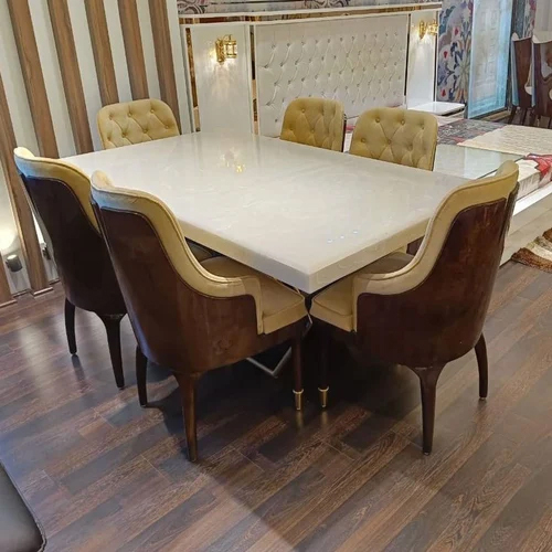 Designer Wooden Dining Table Set - Assembly: No Assembly Required