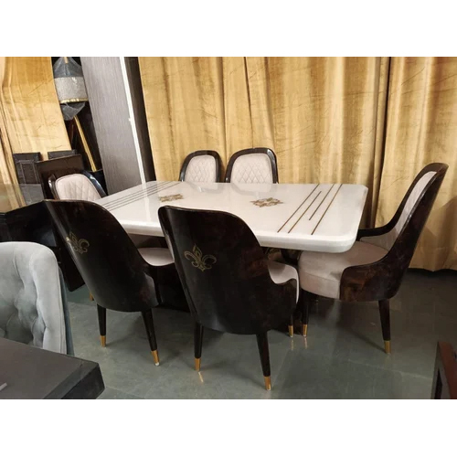 Modular Look Luxury Onyx Marble Top Dining Table - Assembly: No Assembly Required