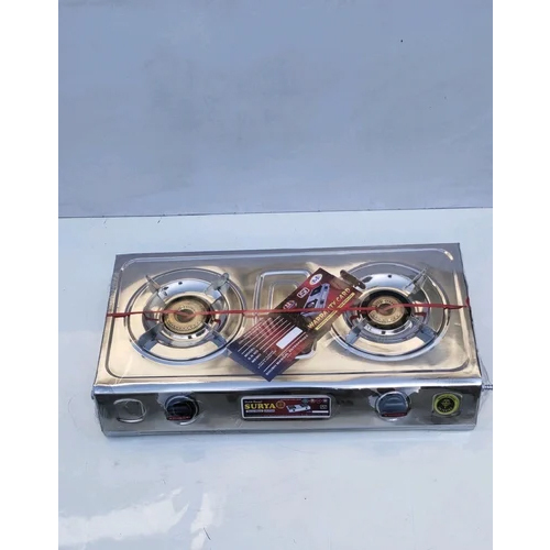 Stainless Steel Two Burner Gas Stove By Shubh Mangal Enterprises