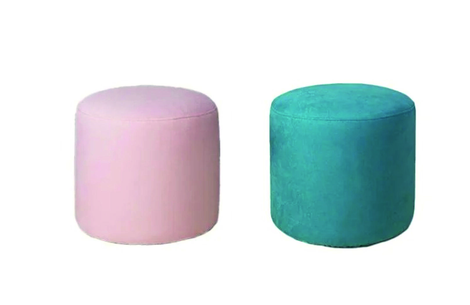 Multi-colored Fabric Pouffe - Velvet & Pu Leather, 20x28cm | Indoor Furniture For Home, Hotel, Bar, Restaurant, Cafe With 3-year Warranty