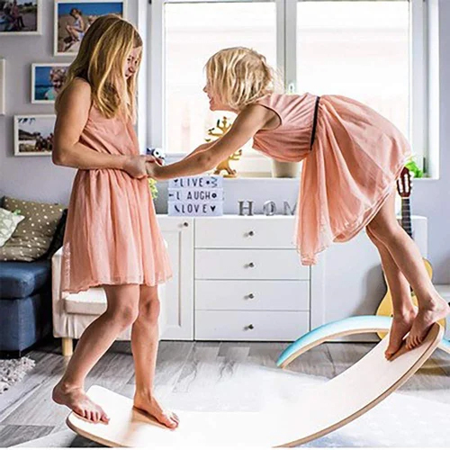 Curve Balance Board - Natural Wood, 91.4l X 30w X 19.1h Cm | Lightweight 3.5 Kg, Non-slip Surface, Unique Grain Patterns