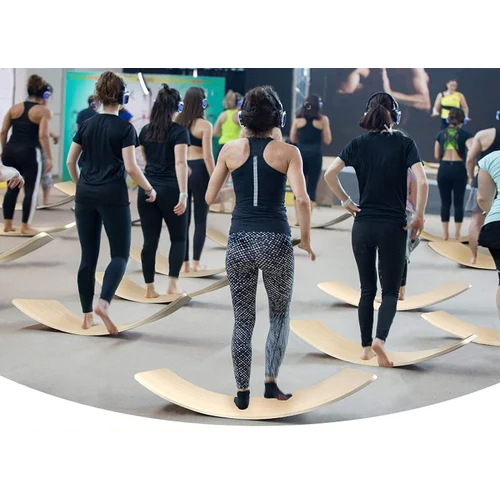 Curve Balance Board - Natural Wood, 91.4l X 30w X 19.1h Cm | Lightweight 3.5 Kg, Non-slip Surface, Unique Grain Patterns