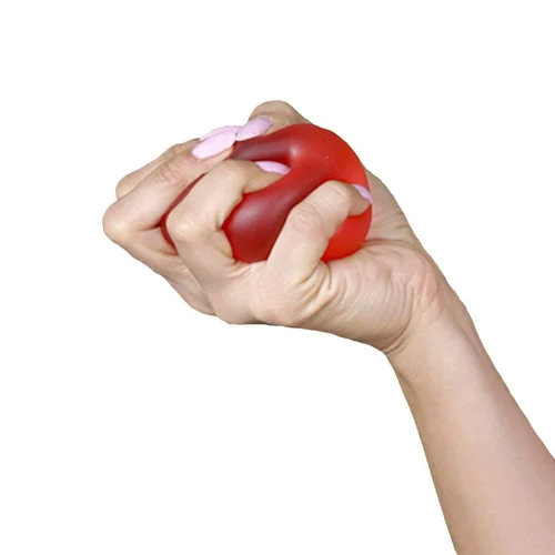 Exercise Red Gel Ball - Silicon, 7x7x7 Cm, Red | Portable, Manual Use, Strengthening Tool For Hand Muscles, Ideal For Home, School, Travel