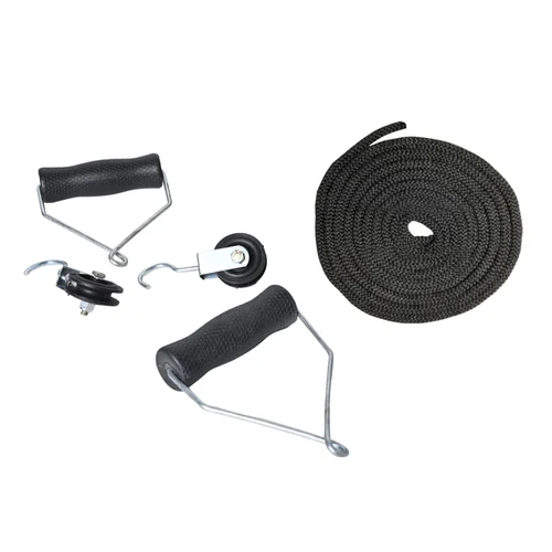 Black Manual Shoulder Exercise Pulley - Durable Plastic, 14 X 12.5 X 3.5 Cm, Portable, Adjustable Resistance, For Shoulder Mobility And Strength