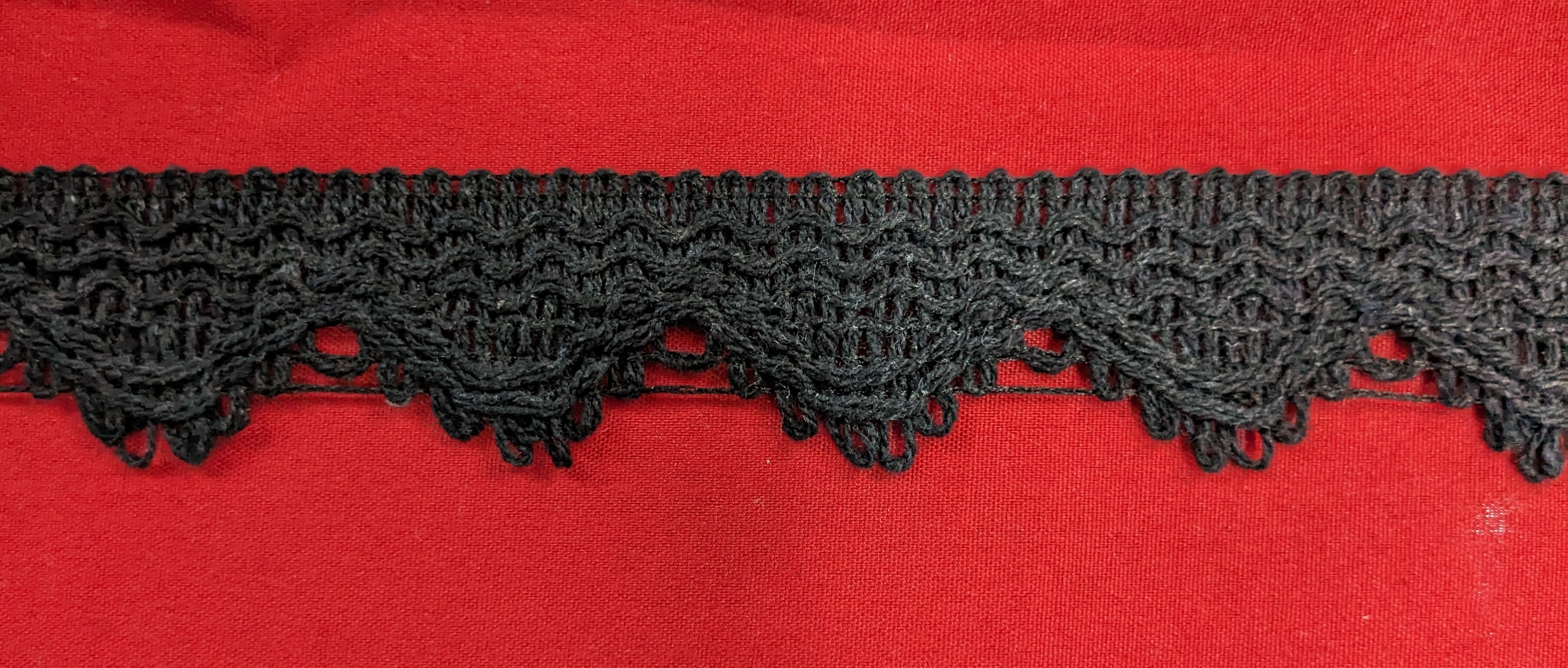 Heavy Decor Cotton Lace - 1.1 Inch Wide, 45 Mtr Length, Dyeable Cotton | Colors: White, Black, Black-white, White-black, One-sided, Knitted Pattern