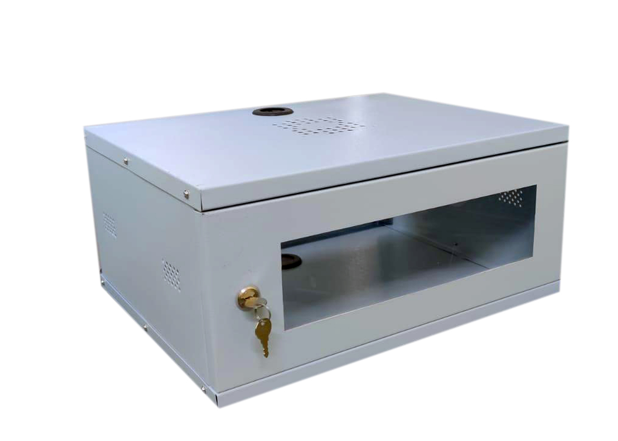 Dvr Rack - Steel, 2u Size, 550mm Width X 400mm Depth | Lockable Toughened Glass Door, Adjustable 19" Mounting, Vented Cooling Provisions
