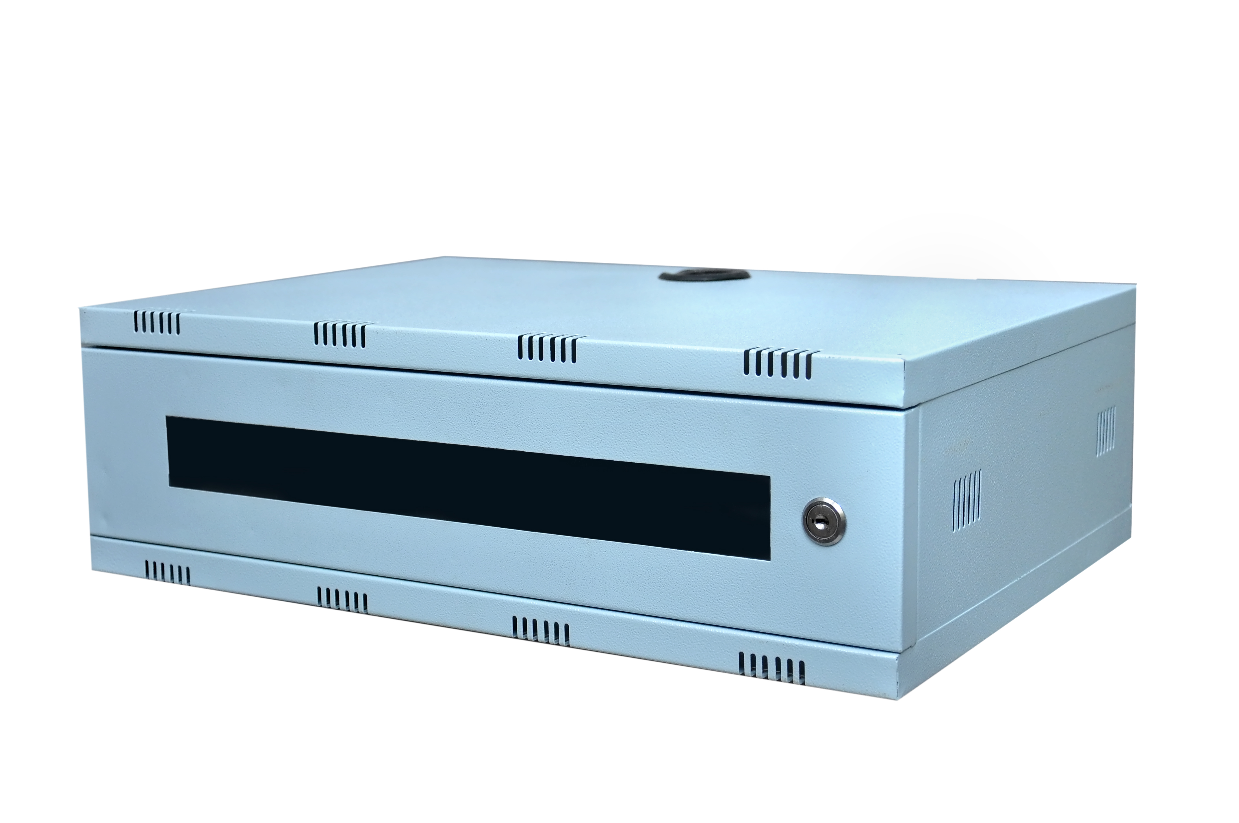 Dvr Rack - Steel, 2u Size, 550mm Width X 400mm Depth | Lockable Toughened Glass Door, Adjustable 19" Mounting, Vented Cooling Provisions