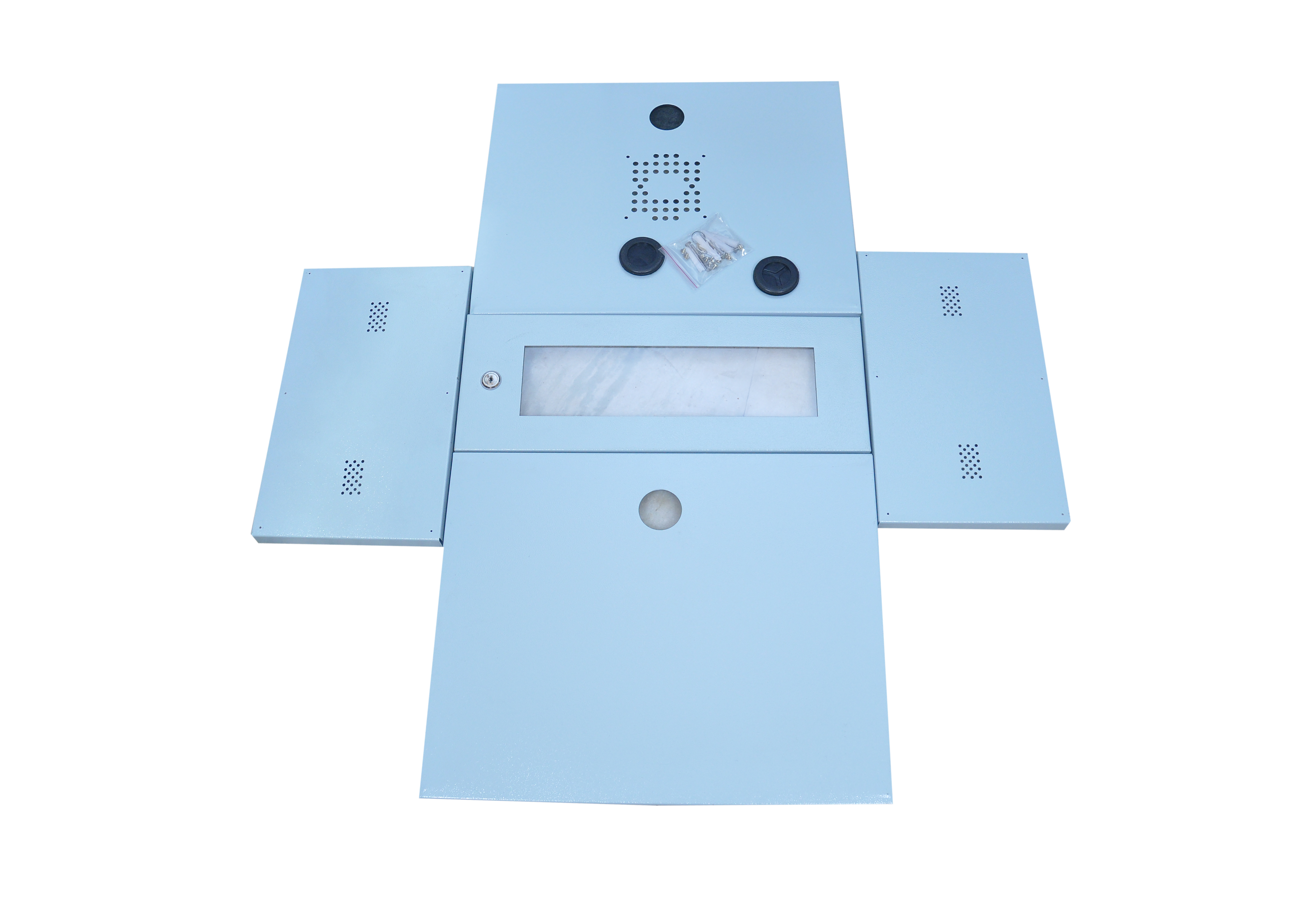 Dvr Rack - Steel, 2u Size, 550mm Width X 400mm Depth | Lockable Toughened Glass Door, Adjustable 19" Mounting, Vented Cooling Provisions
