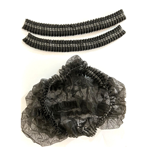 Bouffant Cap Black 16 Inch - Grade: 8 Gsm