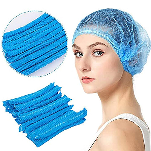 Bouffant Cap - Non-woven 16 Inch, Blue Color, Disposable For Food And Medical Use