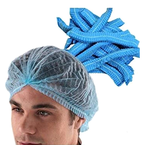 Bouffant Cap - Non-woven 16 Inch, Blue Color, Disposable For Food And Medical Use