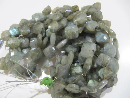 Natural Labradorite Cushion Shape Faceted11-12mm To 12-13mm Strand 8''long