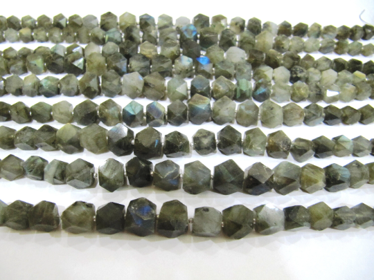 Natural Labradorite Nugget Shape 16to25mm Faceted Beads Strand 8''long