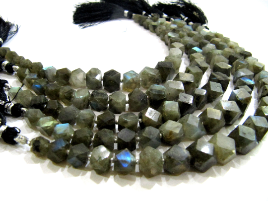 Natural Labradorite Nugget Shape 16to25mm Faceted Beads Strand 8''long