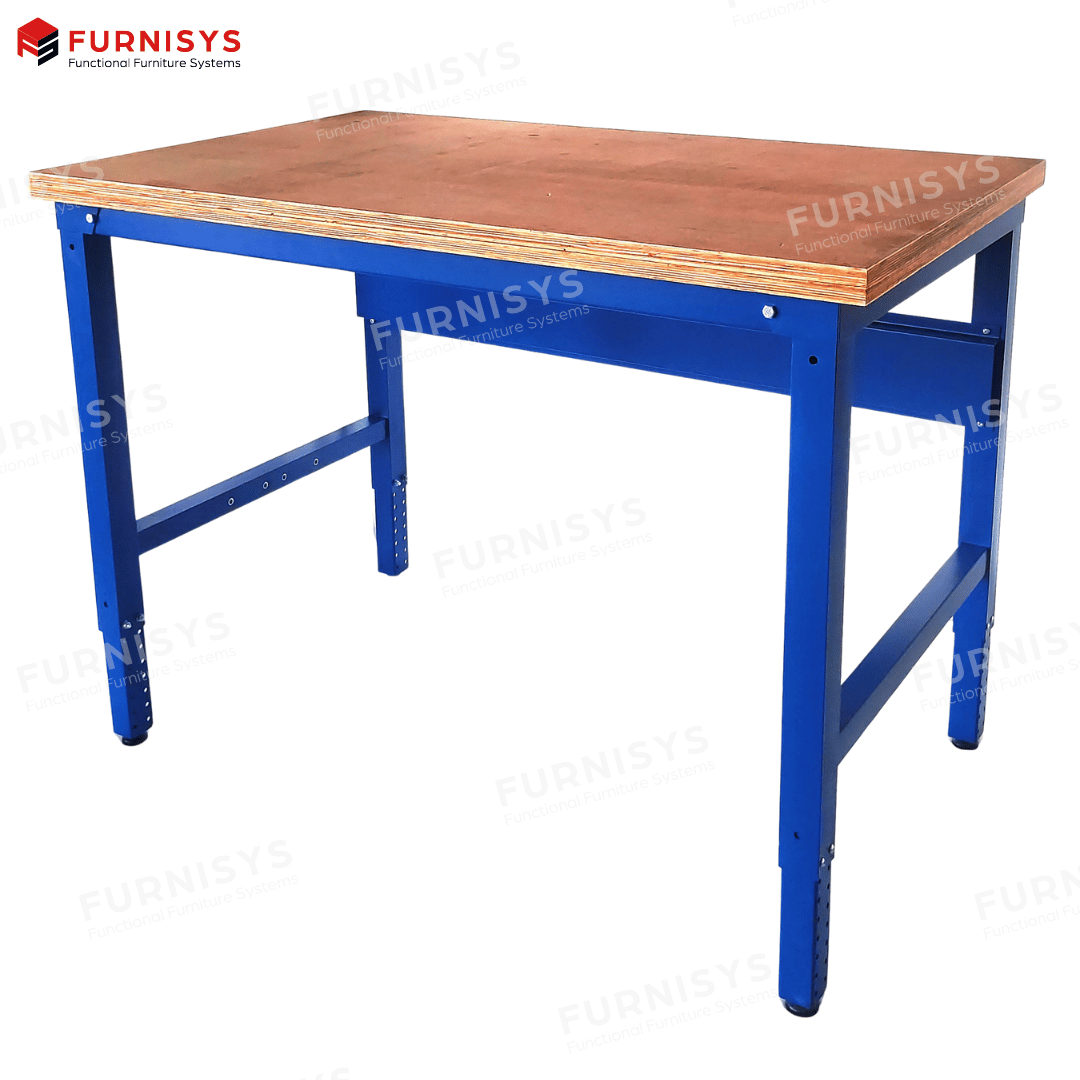 Industrial Metal Workbench - Mild Steel, 5 To 8 Feet Width X 3 To 5 Feet Height | Available In Grey, White, Green, Polished Finish, 50-450 Kg Load Capacity