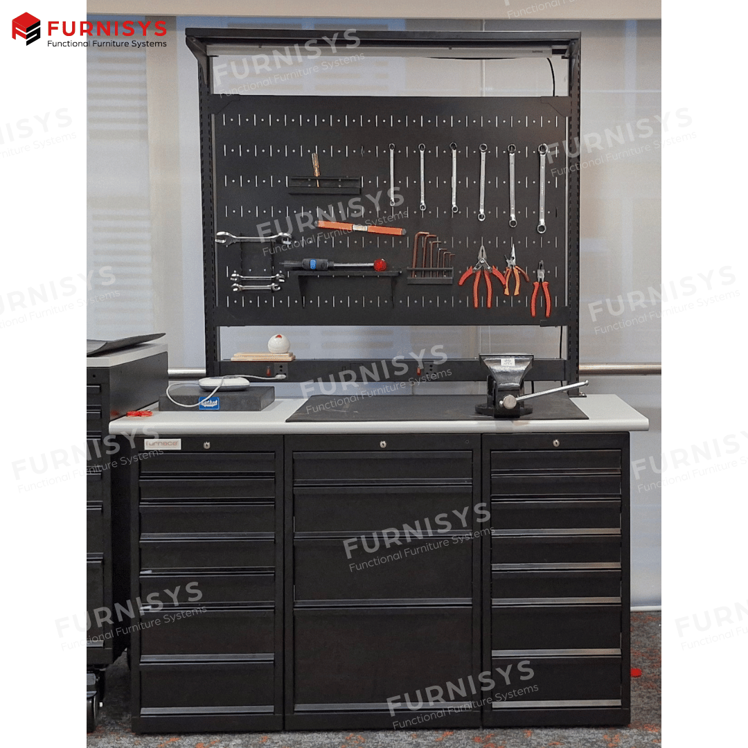 Industrial Work Benches - Mild Steel, 3-5 Feet Height, 5-8 Feet Width, Blue Color | Industrial Use, 50-450 Kg Loading Capacity