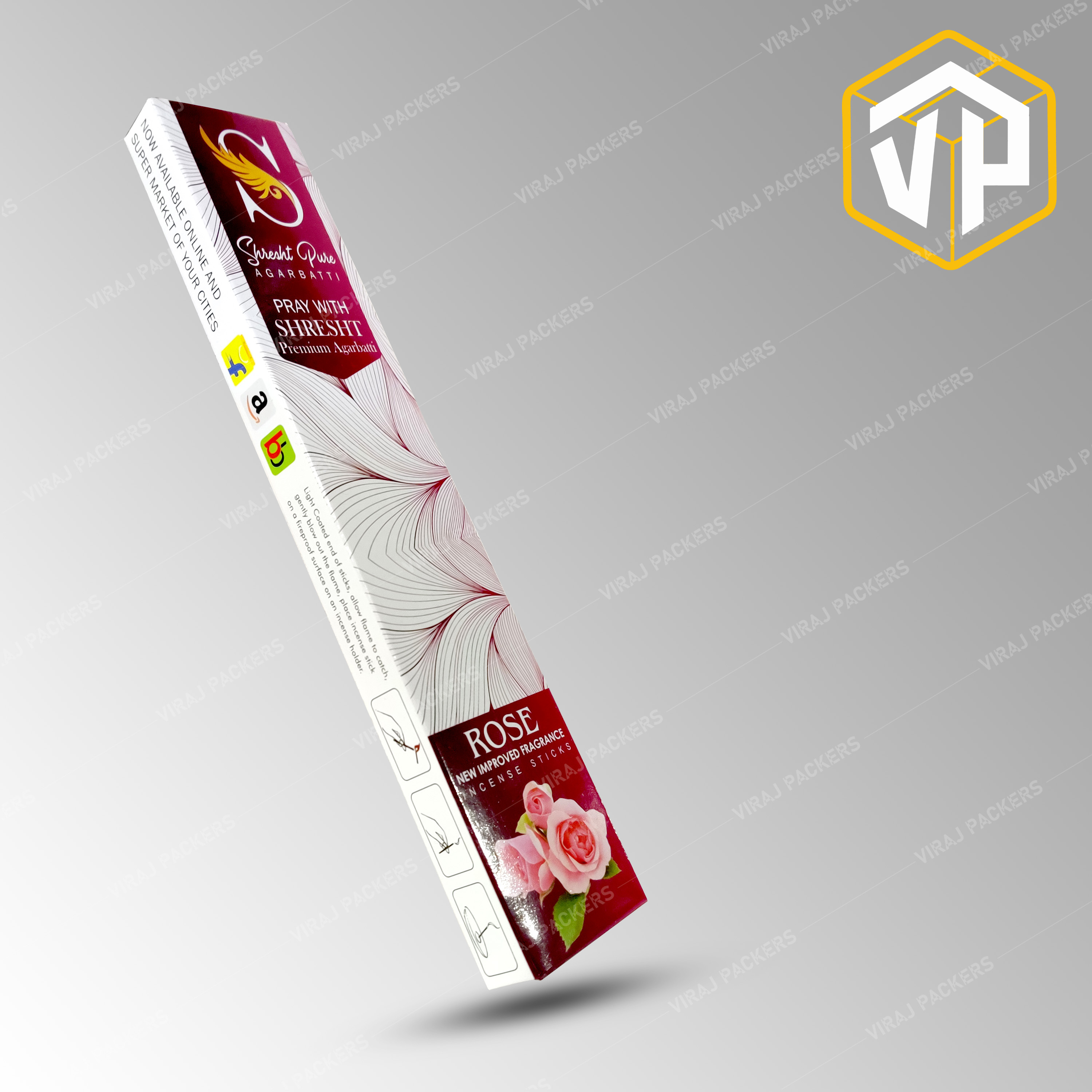Customized Incense Stick Packaging Box - Eco-friendly Kraft Paper 12x2x2 Inches Uv Offset Printing Custom Inserts For Protection