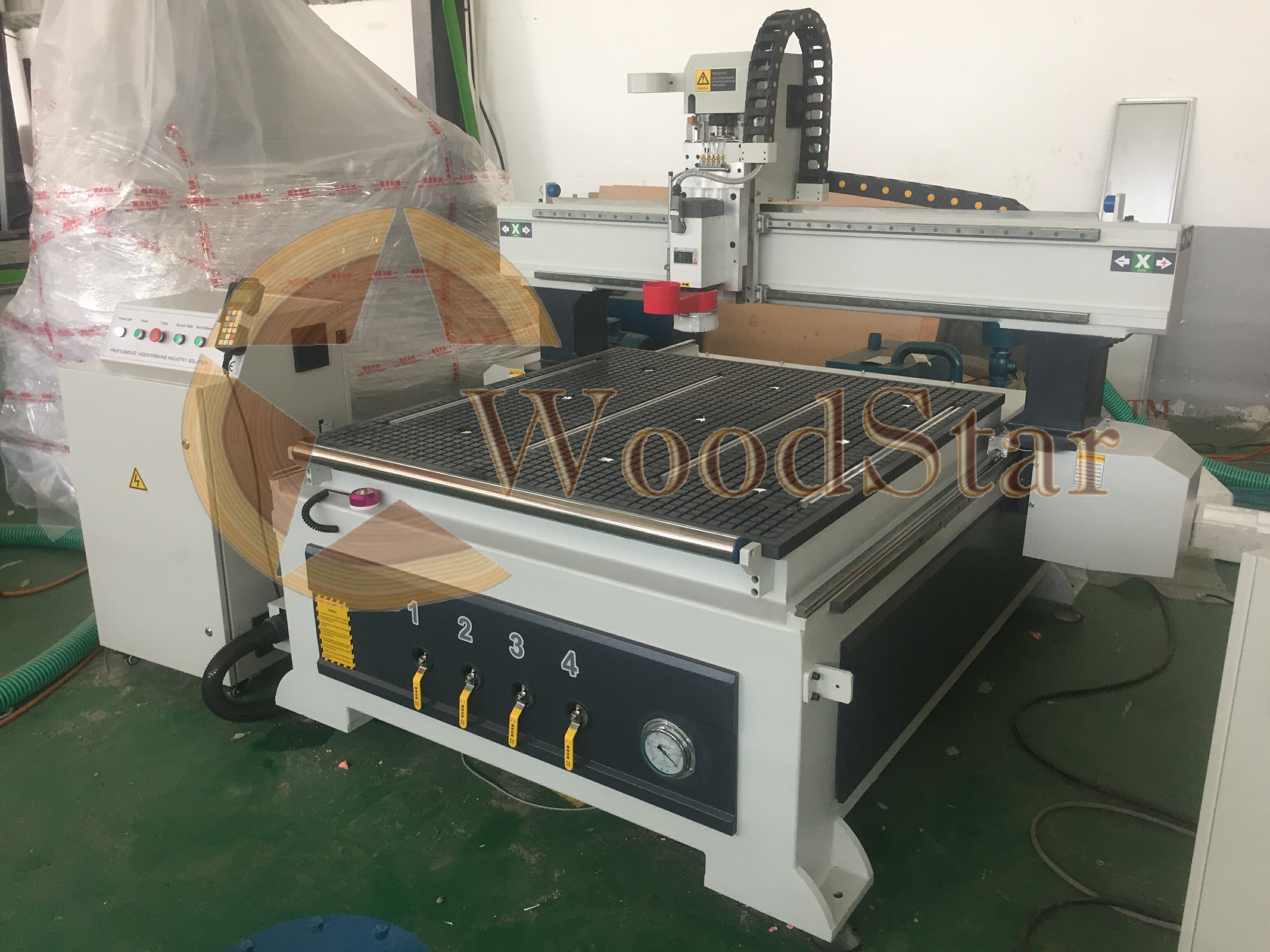 Wsr 1325s Cnc Router Machine - 1300 X 2500 X 200 Mm, 5 Kw Air Cooled Spindle, 220 V, 45000 Rpm, 9.0 Hp, 1200 Kg Weight, Automatic Operation, Rich Auto A11 Control System, 12,000+ Designs Included