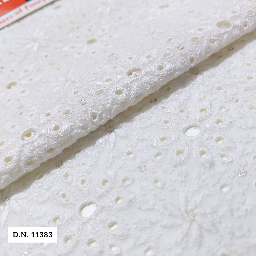 Madhav Fashion Allover Schiffli Embroidery Fabric