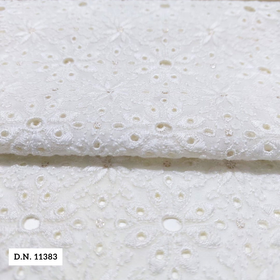 Madhav Fashion Allover Schiffli Embroidery Fabric