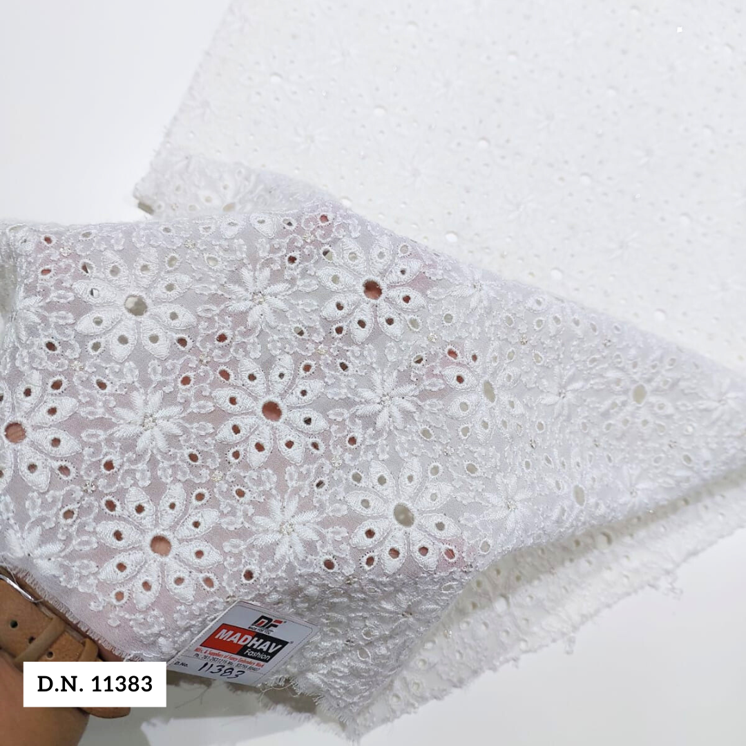 Madhav Fashion Allover Schiffli Embroidery Fabric