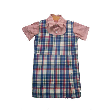 Girls School Uniform - Polyester Blend, Varied Sizes, Pink Plaid, Pleated Style | Accurate Finish, Colorfast, Durable Fabric, Lightweight, Long Lasting, Shrink Resistant, Precise Stitching