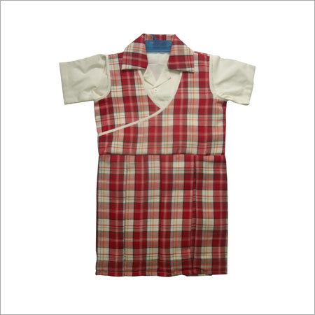 School Girls Dress - Cotton, Multiple Sizes, Red, Short Sleeves, Plaid Style | Skin-Friendly, Wrinkle-Free, Colorfast, Durable