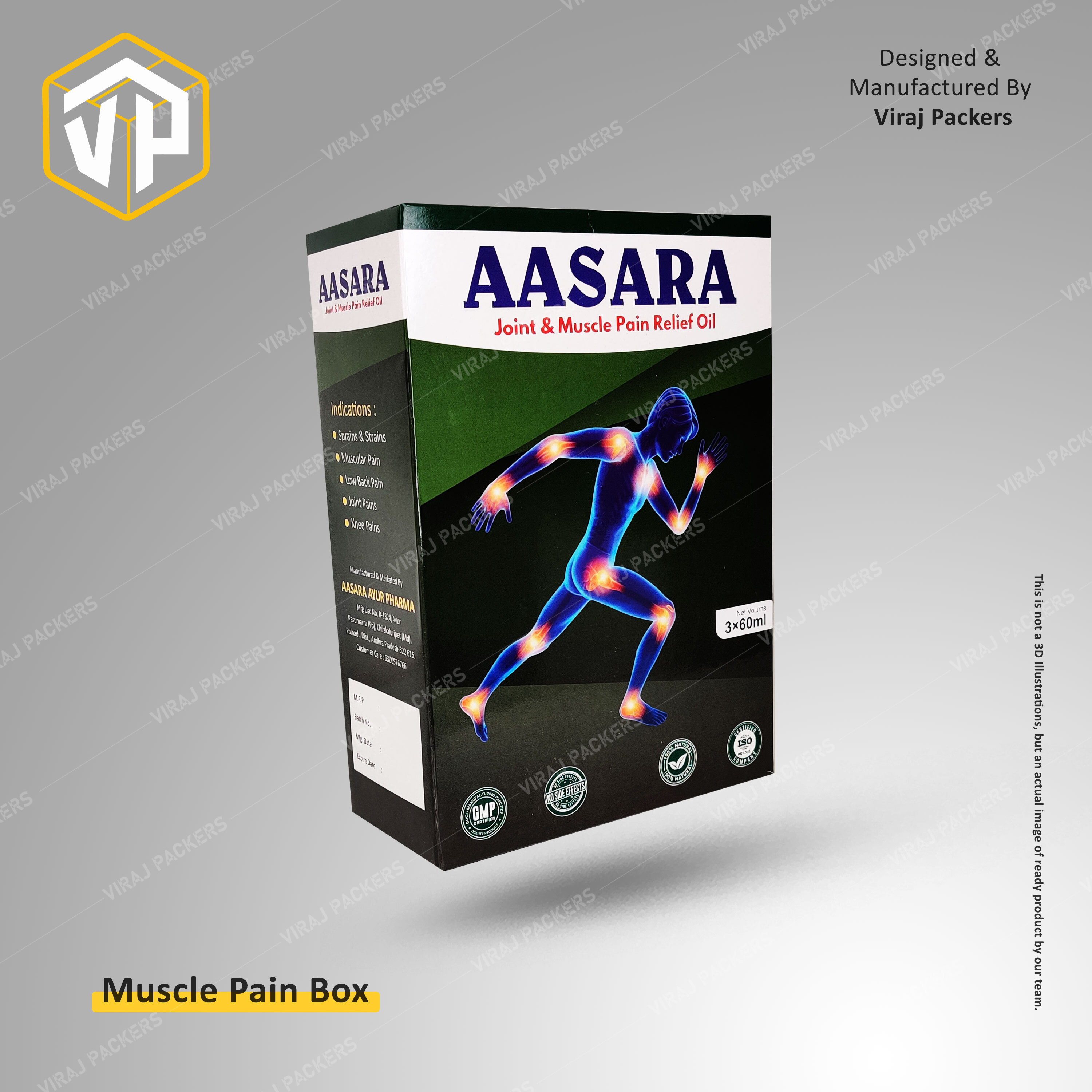 Joint & Muscle Pain Relief Oil Packaging Box Manufacturer - Paper Material, Customized Size, Square Shape, Glossy Lamination, Uv Offset Printing | Custom Inserts, Eco-friendly, Ergonomic Design