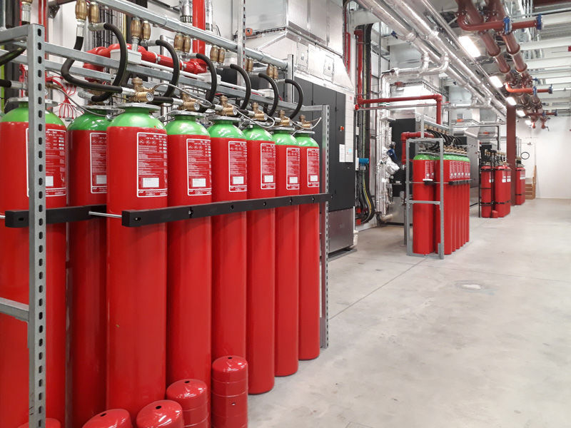 Electrical Fire Suppression System - Mild Steel, 20 Kilograms, Red | Automatic Novec-1230 Fk5112 Gas-based Solution For Electrical & Network Rooms