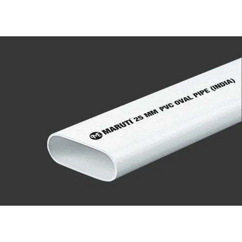 PVC Oval Conduit Pipe - 25mm Diameter, White Color | Seamless PVC Material, Lightweight Design, Warranty Included for Versatile Applications