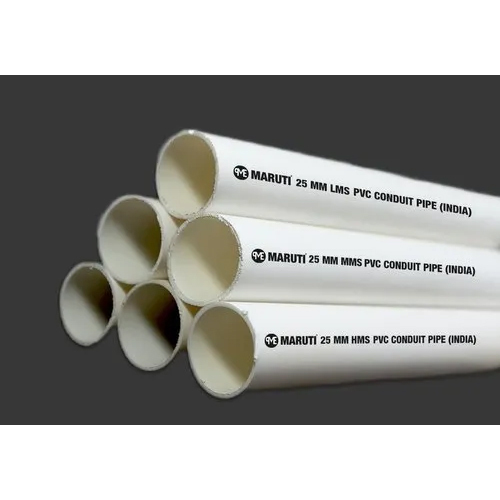 PVC Conduit Pipe - 30 Millimeter Diameter, Round Shape, White Color, Seamless Design, Warranty Included