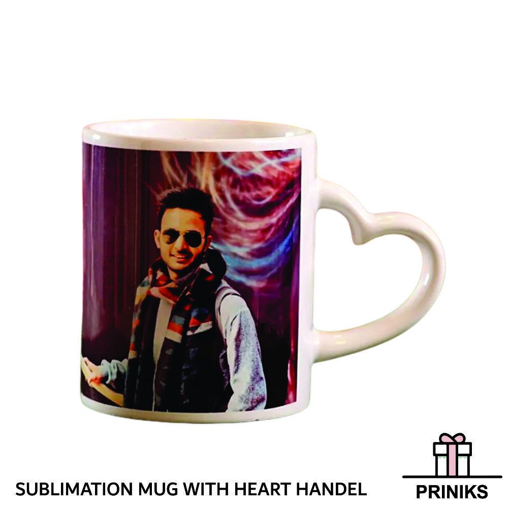 Heart Handle White Ceramic Mug - 11 Oz Capacity, 3.25 Inch Diameter, 3.75 Inch Height | Dishwasher Safe, Microwave & Oven Safe, Bpa Free, Environmentally Friendly, Reusable