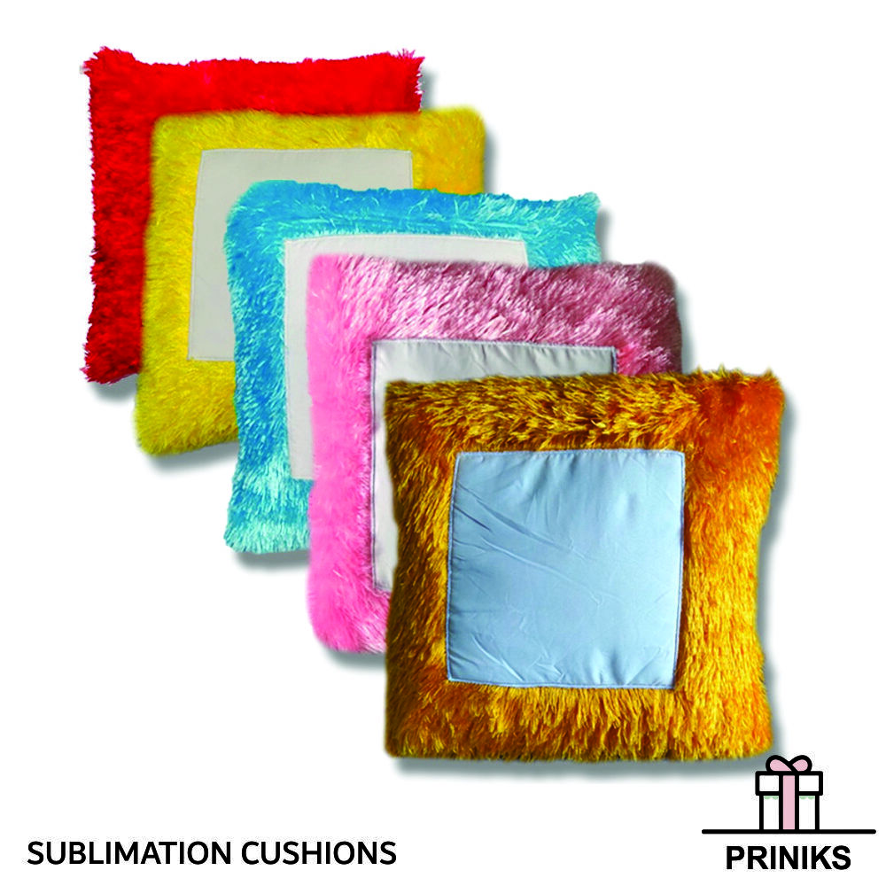 Sublimation Cushions - Polyester, 12x12 Inches, Light Blue | Attractive Design, Customizable Prints, Durable, Easy To Clean, Soft Material, Heart Shape