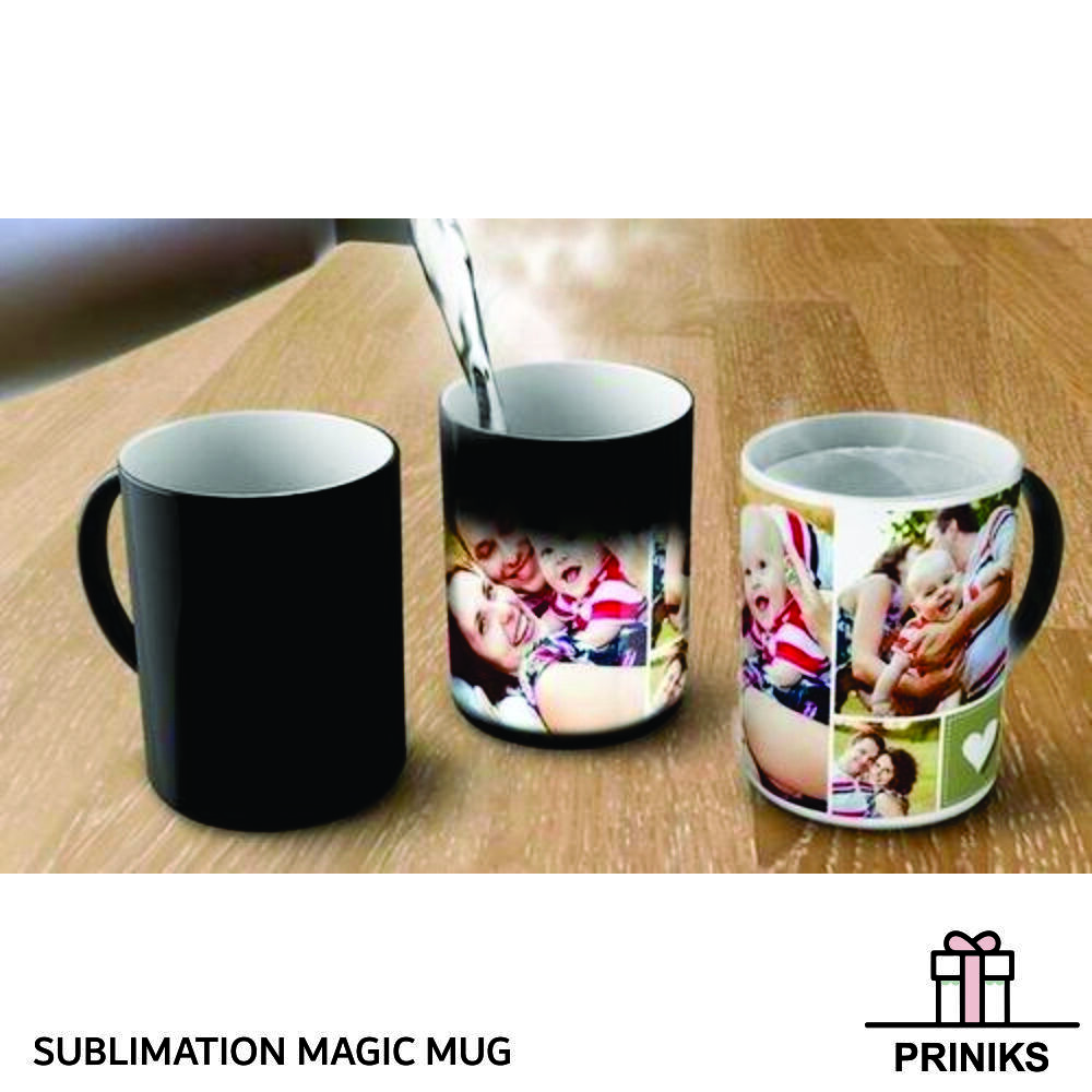 Sublimation Magic Mugs - Ceramic Mug, Black Color With Unique Heat-activated Design