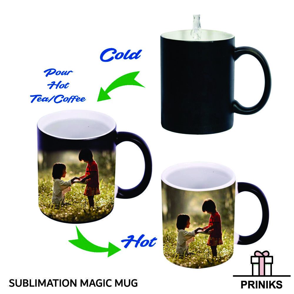 Sublimation Magic Mugs - Ceramic Mug, Black Color With Unique Heat-activated Design