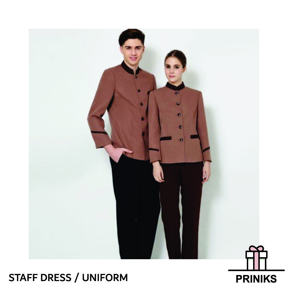 Office Uniform - Cotton Material, Available In Small, Medium & Large Sizes | Full Dress Design With Logo For Promotional Use