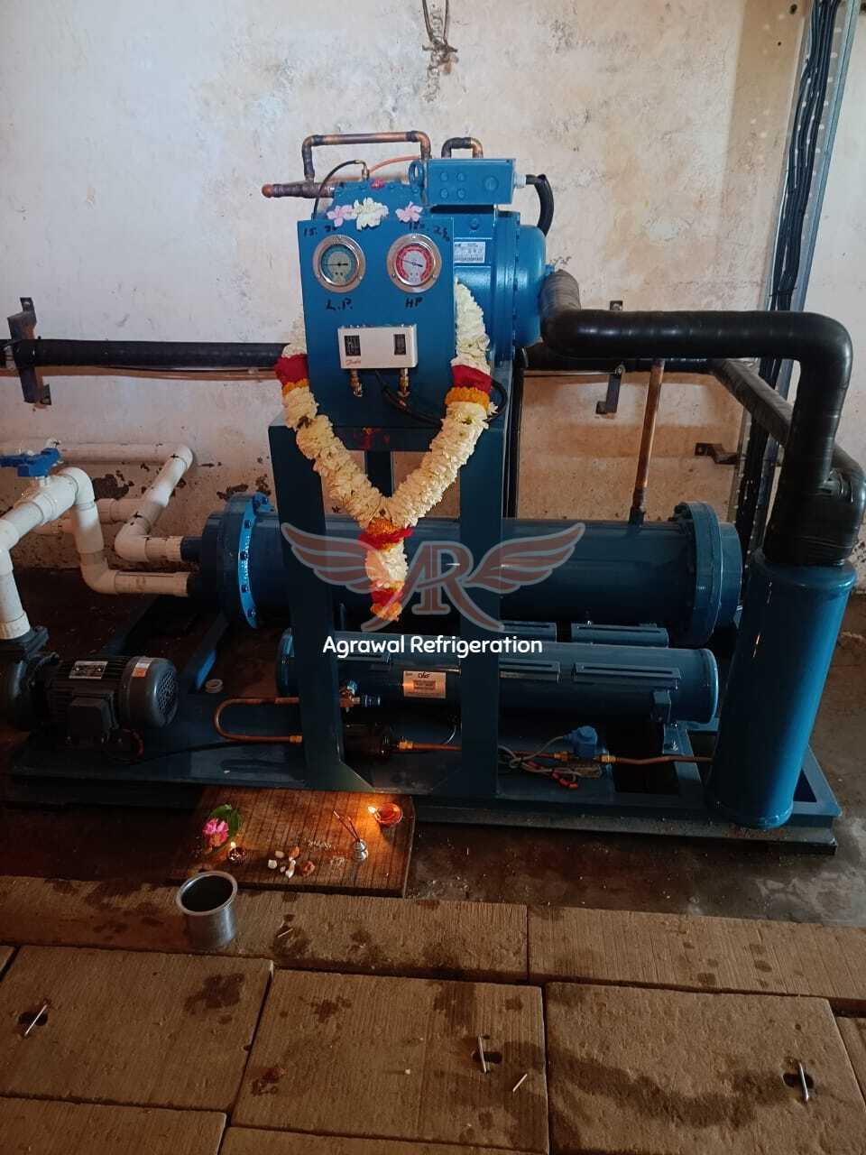4 Ton Water Cooled Ice Plant - Mild Steel, 900 Sqft Dimensions, 23 Hp Power | Automatic Control System, 440 Volt Voltage, 1 Year Warranty