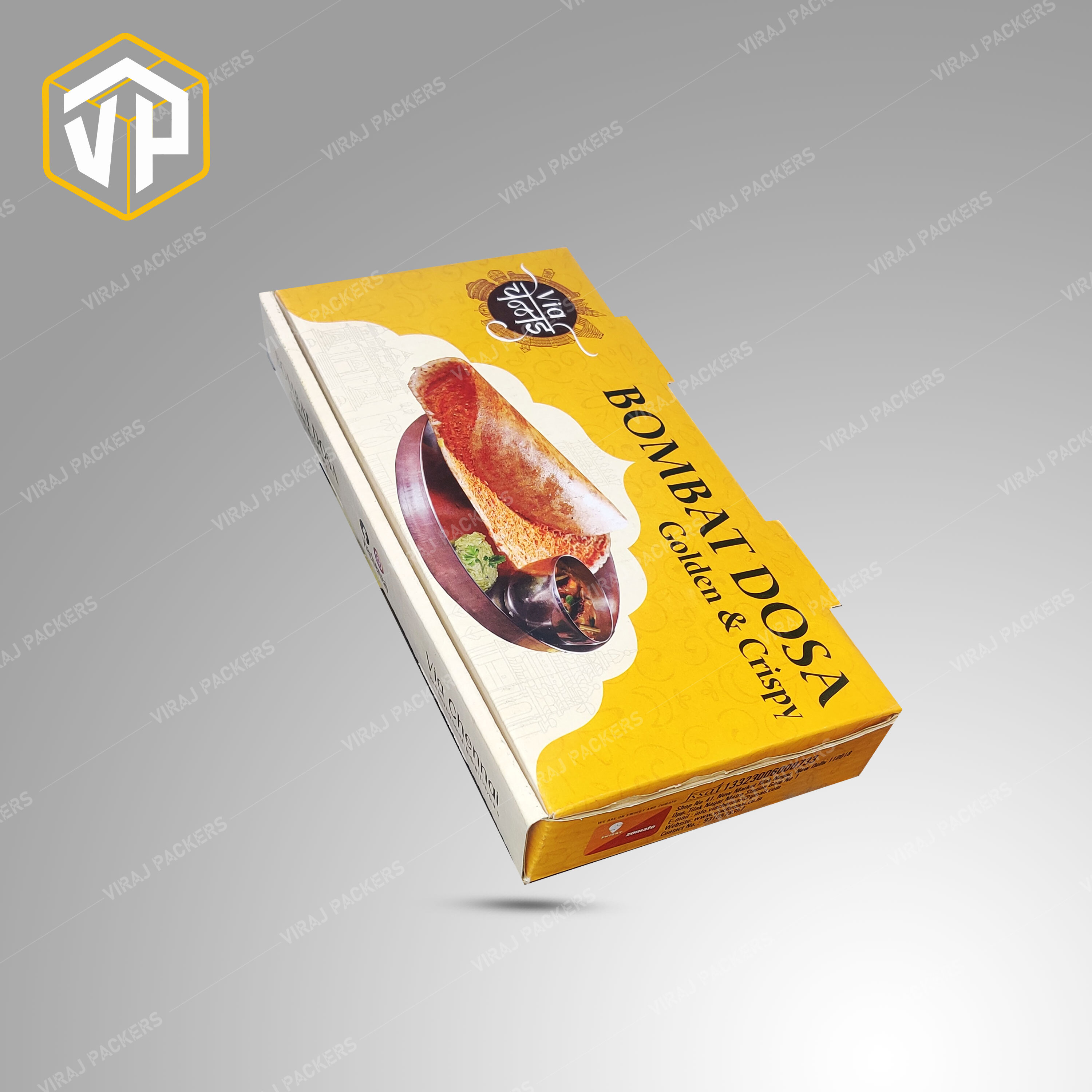 Customized Dosa Packaging Boxes Manufacturer - Eco-friendly Kraft Paper, Customized Sizes, Rectangular Shape, Glossy Lamination | Vibrant Designs, Grease-resistant, Secure Closures, Custom Inserts