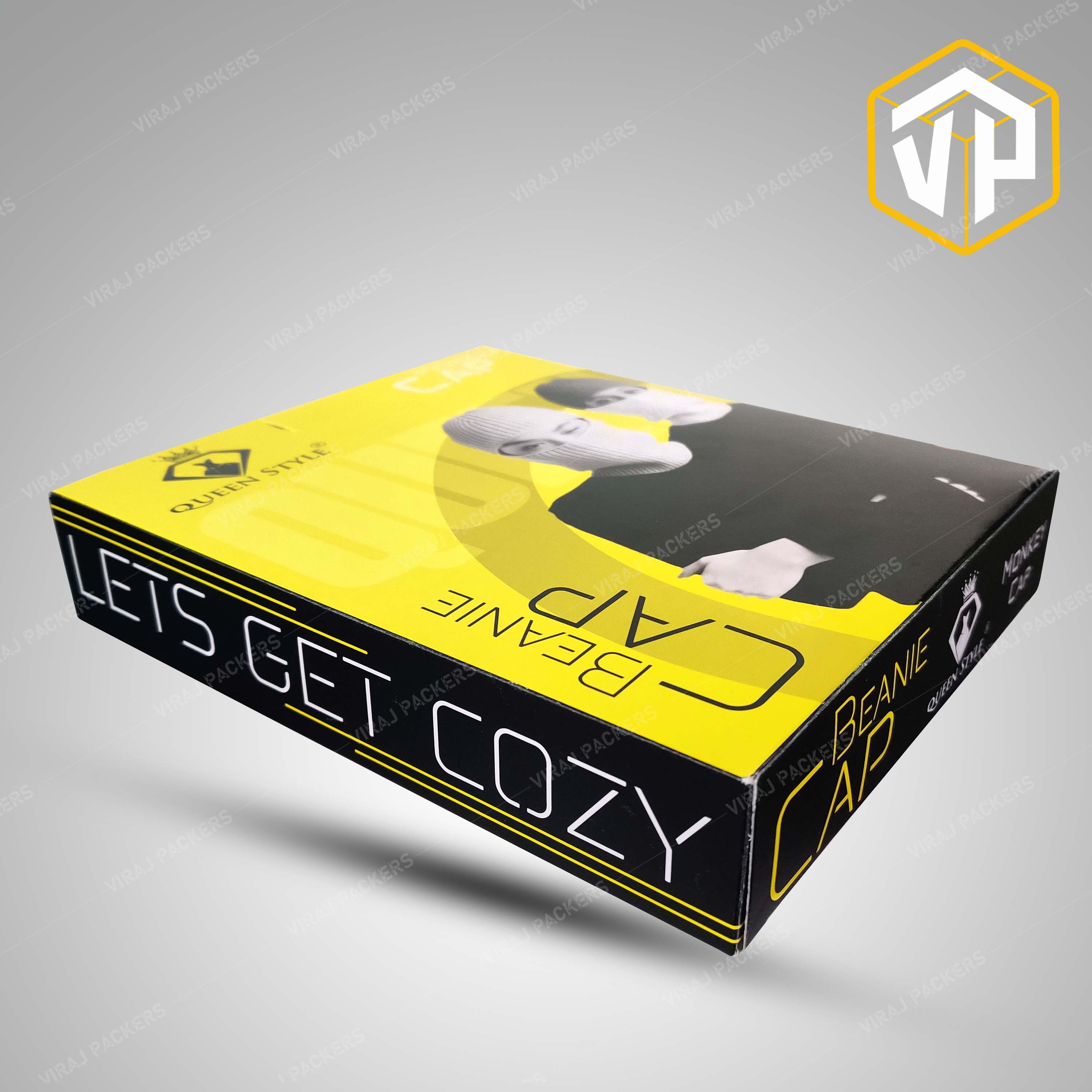 Customized Beanie Cap Packaging Boxes - Paper Material, Glossy Lamination Finish, Custom Size, Uv Offset Printing | Durable, Eco-friendly Design With Clear Window For Enhanced Visibility