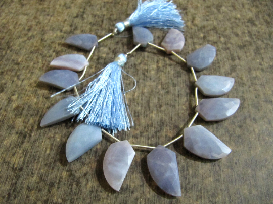 Natural Lavender Opal Mango Shape Beads 10x20mm Strand 9 Inches Long - Material: Stone