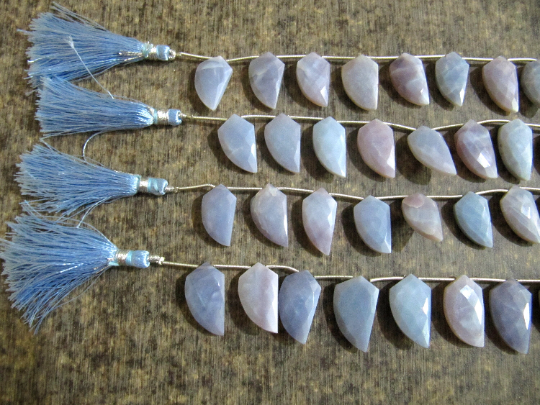 Natural Lavender Opal Mango Shape Beads 10x20mm Strand 9 Inches Long - Material: Stone