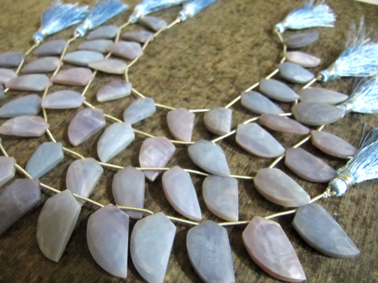Natural Lavender Opal Mango Shape Beads 10x20mm Strand 9 Inches Long - Material: Stone