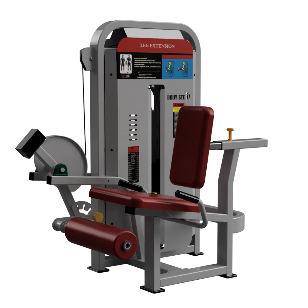 Body Steel Fitness Leg Extension - Pu Foam Seat, 56x38x60 Inches | Mig Welding, Lifetime Fabrication Warranty, Customized Seat Color, Commercial Grade