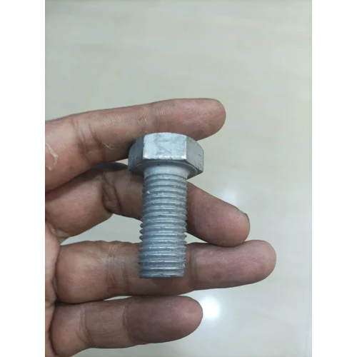 Galvanized Bolt - Hexagonal Head, Galvanized Surface for Corrosion Resistance, Sleek Silver Color, Ideal for Industrial Assembly