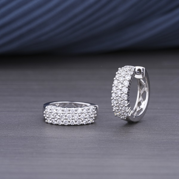 Round Lab-grown Diamond Earing 14kt White Gold 1.01ct -Ecer00089 - Diamond Carat Weight: 1.01 Carat