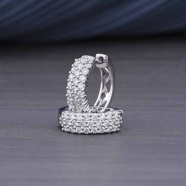 Round Lab-grown Diamond Earing 14kt White Gold 1.01ct -Ecer00089 - Diamond Carat Weight: 1.01 Carat