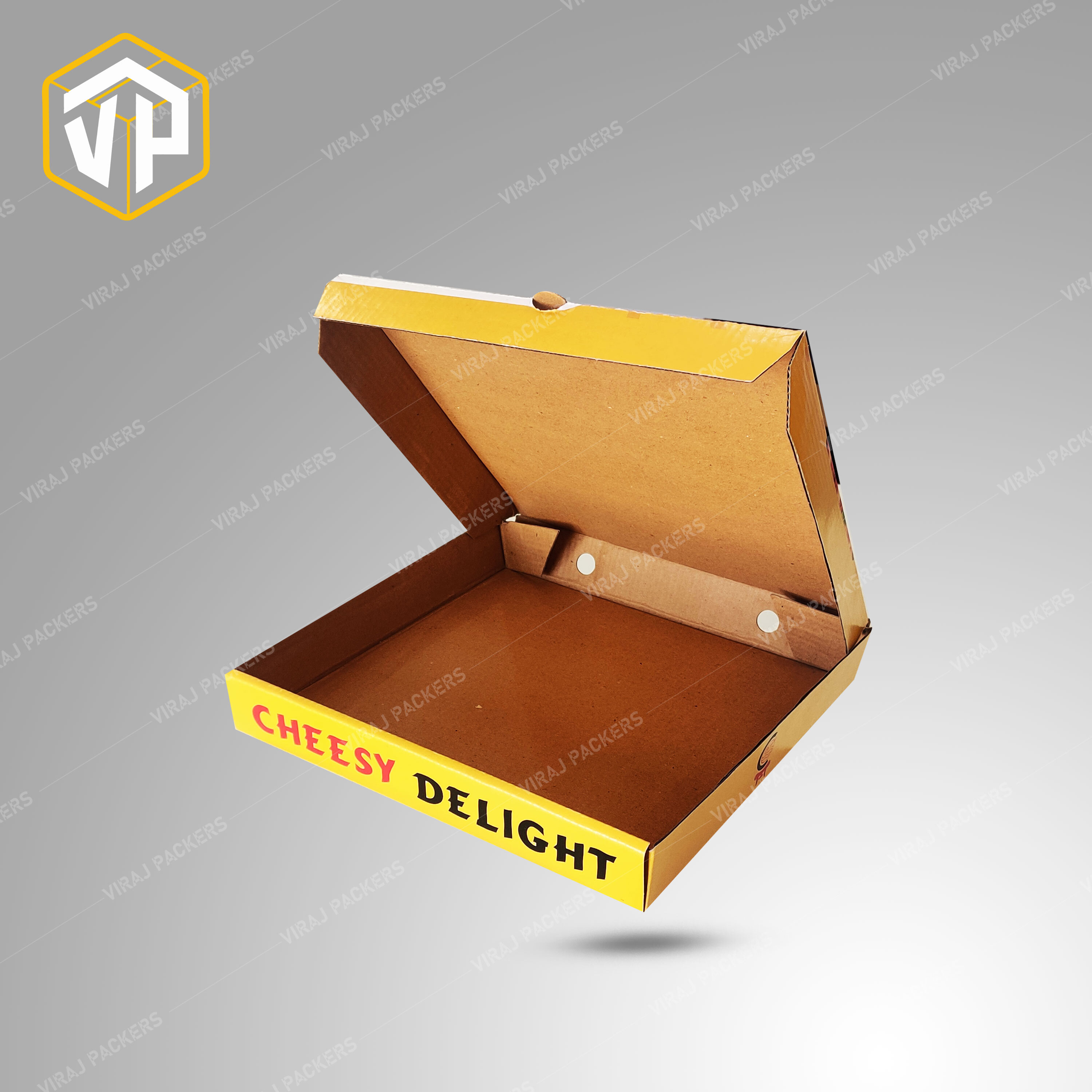 Pizza Packaging Box 10" - Recyclable Cardboard, Grease-resistant Coating, Secure Tab-lock Closure, Ventilation Holes For Crisp Crust, Glossy Lamination