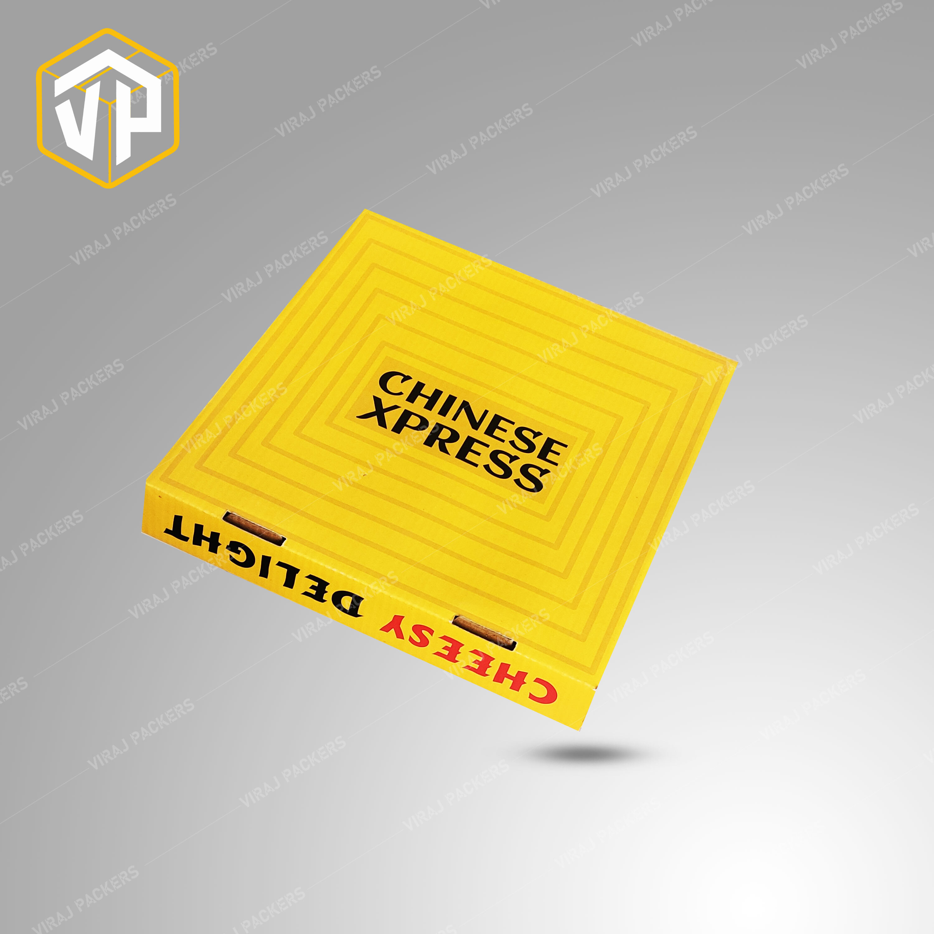 Pizza Packaging Box 10" - Recyclable Cardboard, Grease-resistant Coating, Secure Tab-lock Closure, Ventilation Holes For Crisp Crust, Glossy Lamination