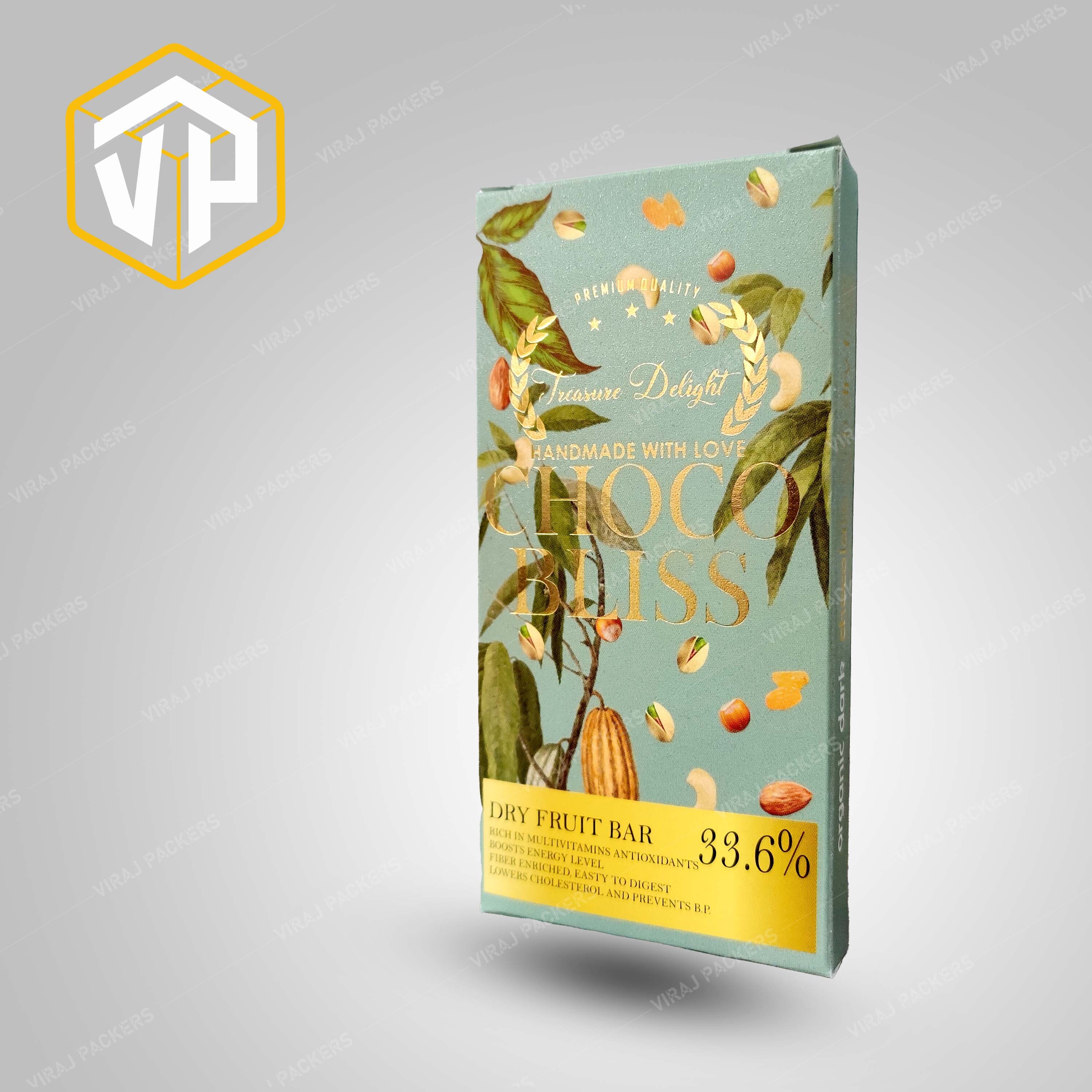 Premium Chocolate Packaging Box - Sturdy Elegant Cardboard, Glossy Lamination Finish With Secure Closure And Customizable Interior Lining For Luxurious Presentation