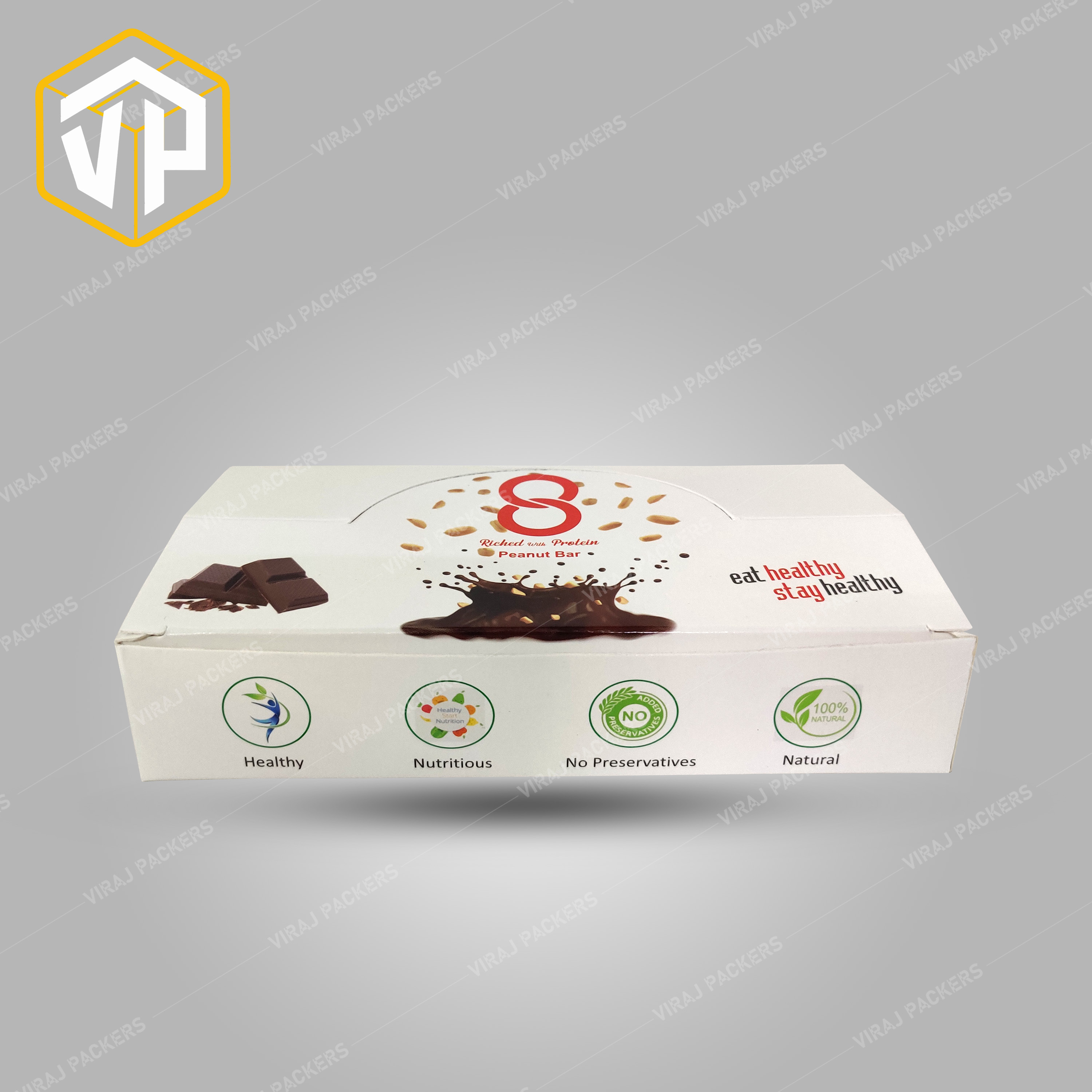 Chocolate Packaging Box - Paper , Customized Rectangular Shape With Glossy Lamination Finish, Secure Closure For Freshness & Lined Interior Protection